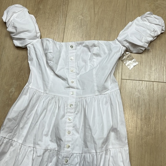 Staud White Elio Midi Dress, SIZE 6 1657 - Picture 7 of 9